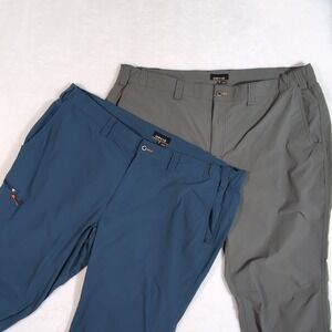 Orvis Outdoor Hiking Pants Mens XXL 32 Blue‎ Grey Bundle 2 Pairs Nylon Stretch